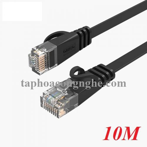 Orico 96301 PUG-C6B-100-BK CAT6 Dây dẹp 10M màu Đen Cáp mạng 30096301